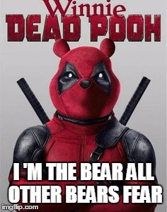 Deadpool  | I 'M THE BEAR ALL OTHER BEARS FEAR | image tagged in deadpool | made w/ Imgflip meme maker