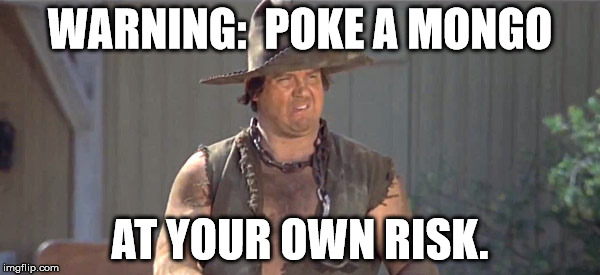 POKE A MONGO | WARNING:  POKE A MONGO; AT YOUR OWN RISK. | image tagged in mongo pokemon | made w/ Imgflip meme maker
