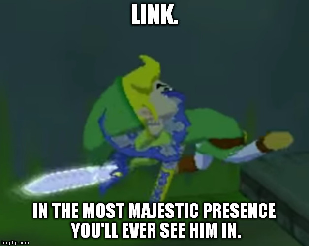 toon link | LINK. IN THE MOST MAJESTIC PRESENCE YOU'LL EVER SEE HIM IN. | image tagged in wtf,link,majestic,legend of zelda,the legend of zelda,pbg | made w/ Imgflip meme maker