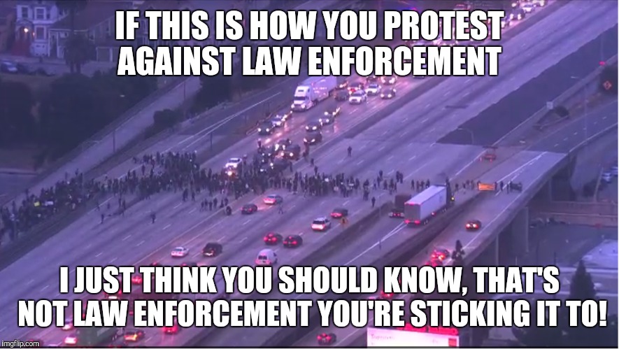 You're doing it wrong | IF THIS IS HOW YOU PROTEST AGAINST LAW ENFORCEMENT; I JUST THINK YOU SHOULD KNOW,
THAT'S NOT LAW ENFORCEMENT YOU'RE STICKING IT TO! | image tagged in black lives matter | made w/ Imgflip meme maker