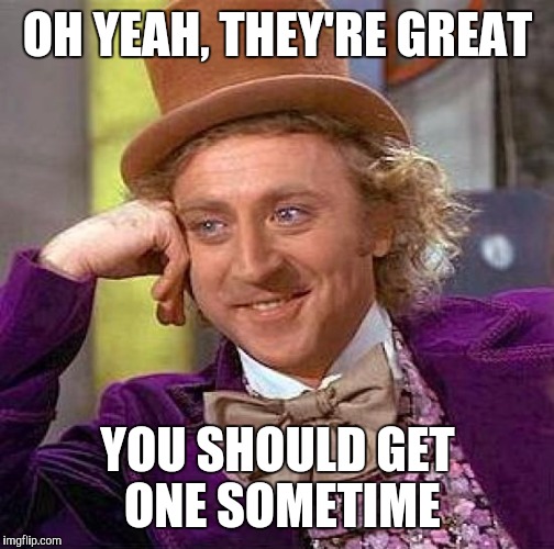 Creepy Condescending Wonka Meme | OH YEAH, THEY'RE GREAT YOU SHOULD GET ONE SOMETIME | image tagged in memes,creepy condescending wonka | made w/ Imgflip meme maker