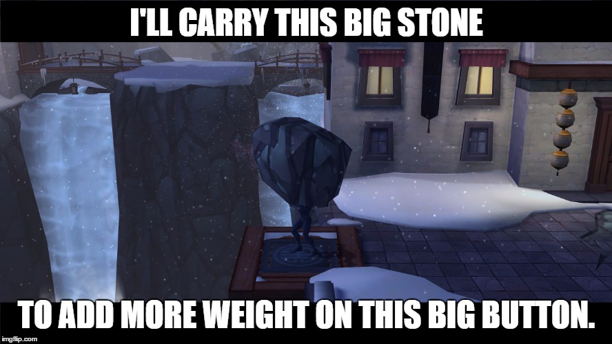 Just to Be Safe.... | I'LL CARRY THIS BIG STONE; TO ADD MORE WEIGHT ON THIS BIG BUTTON. | image tagged in not funny,spiderman | made w/ Imgflip meme maker