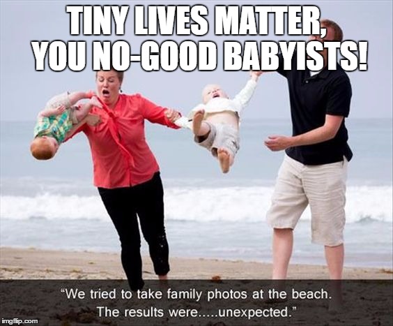 tiny lives matter! | TINY LIVES MATTER, YOU NO-GOOD BABYISTS! | image tagged in racism | made w/ Imgflip meme maker