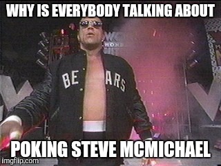 WHY IS EVERYBODY TALKING ABOUT; POKING STEVE MCMICHAEL | image tagged in pokemongo | made w/ Imgflip meme maker