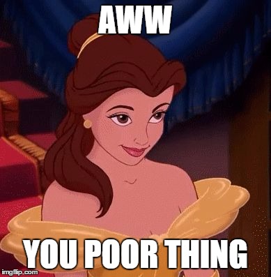 beauty and the beast | AWW; YOU POOR THING | image tagged in beauty and the beast | made w/ Imgflip meme maker