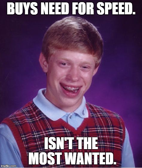 Bad Luck Brian Meme | BUYS NEED FOR SPEED. ISN'T THE MOST WANTED. | image tagged in memes,bad luck brian | made w/ Imgflip meme maker