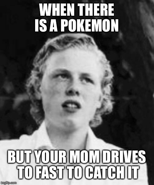 WHEN THERE IS A POKEMON; BUT YOUR MOM DRIVES TO FAST TO CATCH IT | image tagged in lel | made w/ Imgflip meme maker