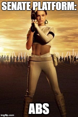 Padme's Senate Campaign |  SENATE PLATFORM:; ABS | image tagged in padme's abs | made w/ Imgflip meme maker