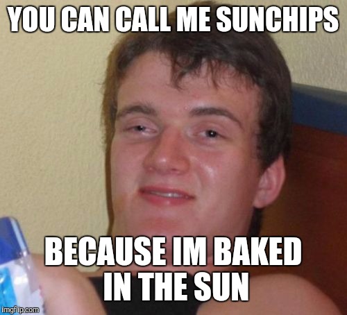 10 Guy Meme | YOU CAN CALL ME SUNCHIPS; BECAUSE IM BAKED IN THE SUN | image tagged in memes,10 guy | made w/ Imgflip meme maker