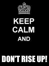 Keep calm blank | DON'T RISE UP! | image tagged in keep calm blank | made w/ Imgflip meme maker