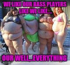 WE LIKE OUR BASS PLAYERS LIKE WE LIKE,... OUR WELL,..EVERYTHING | made w/ Imgflip meme maker