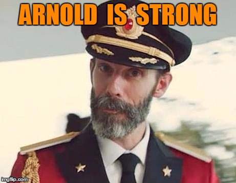 Captain Obvious | ARNOLD  IS  STRONG | image tagged in captain obvious | made w/ Imgflip meme maker