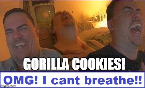 LMAO | GORILLA COOKIES! | image tagged in lmao | made w/ Imgflip meme maker