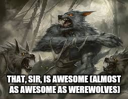 THAT, SIR, IS AWESOME (ALMOST AS AWESOME AS WEREWOLVES) | made w/ Imgflip meme maker