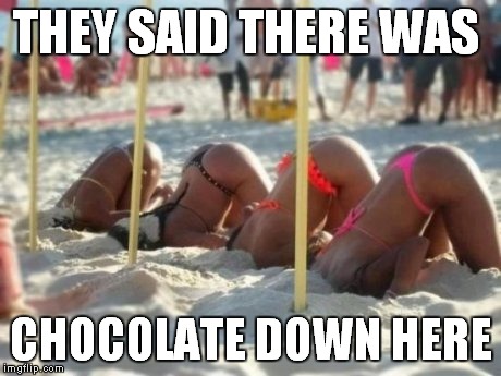 head in sand | THEY SAID THERE WAS; CHOCOLATE DOWN HERE | image tagged in meme,funny meme,free stuff,chocolate,sexy,nsfw | made w/ Imgflip meme maker
