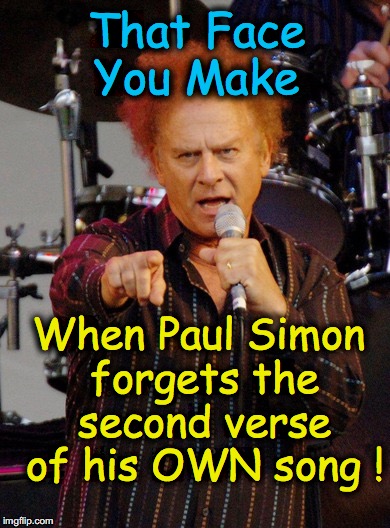 That Face You Make; When Paul Simon forgets the second verse of his OWN song ! | image tagged in simon and garfunkel | made w/ Imgflip meme maker