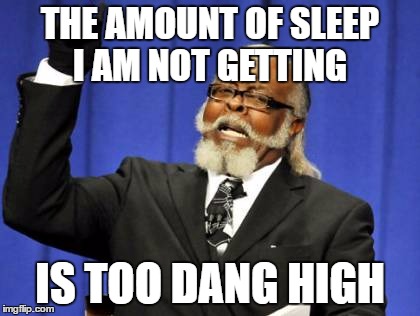 Too Damn High Meme | THE AMOUNT OF SLEEP I AM NOT GETTING; IS TOO DANG HIGH | image tagged in memes,too damn high | made w/ Imgflip meme maker