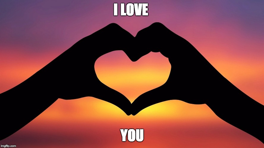 heart hands | I LOVE; YOU | image tagged in heart hands | made w/ Imgflip meme maker