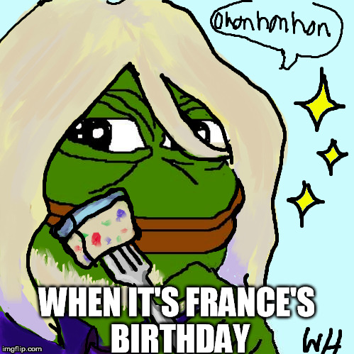 he is the rarest |  WHEN IT'S FRANCE'S BIRTHDAY | image tagged in hetalia,france,anime | made w/ Imgflip meme maker