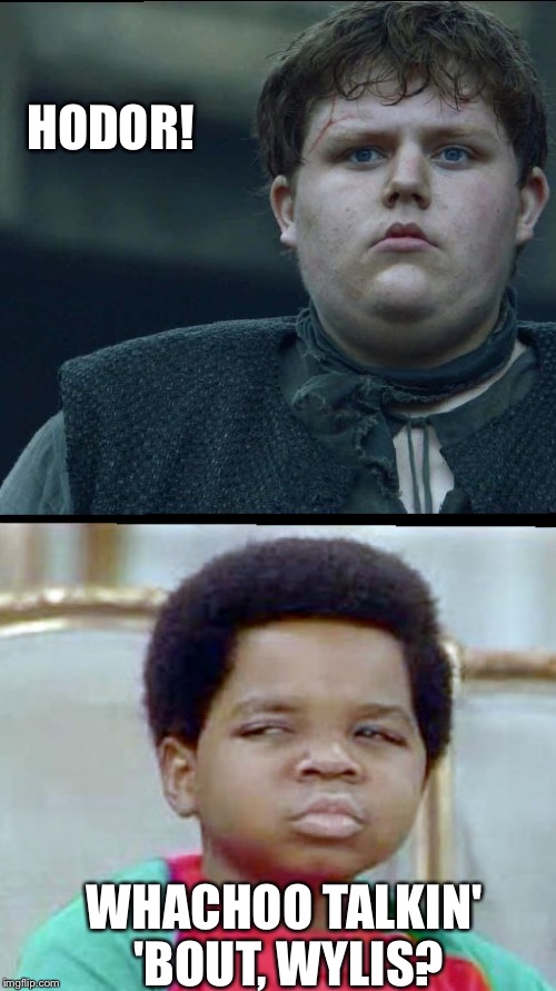 HODOR! WHACHOO TALKIN' 'BOUT, WYLIS? | image tagged in memes,game of thrones | made w/ Imgflip meme maker