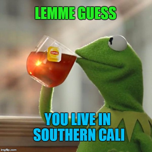 But That's None Of My Business Meme | LEMME GUESS YOU LIVE IN SOUTHERN CALI | image tagged in memes,but thats none of my business,kermit the frog | made w/ Imgflip meme maker