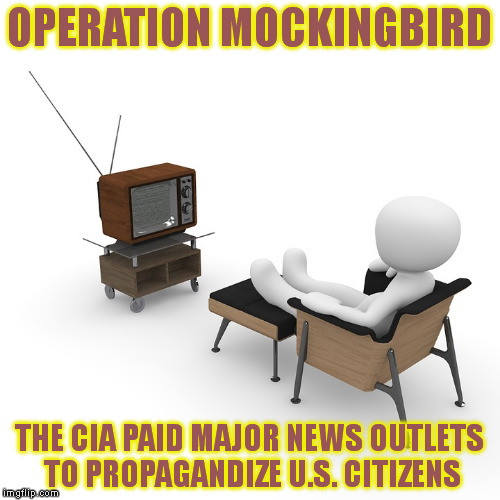 Declassified Black Ops (4) | OPERATION MOCKINGBIRD; THE CIA PAID MAJOR NEWS OUTLETS TO PROPAGANDIZE U.S. CITIZENS | image tagged in propaganda,memes,classified,television,black ops,news | made w/ Imgflip meme maker