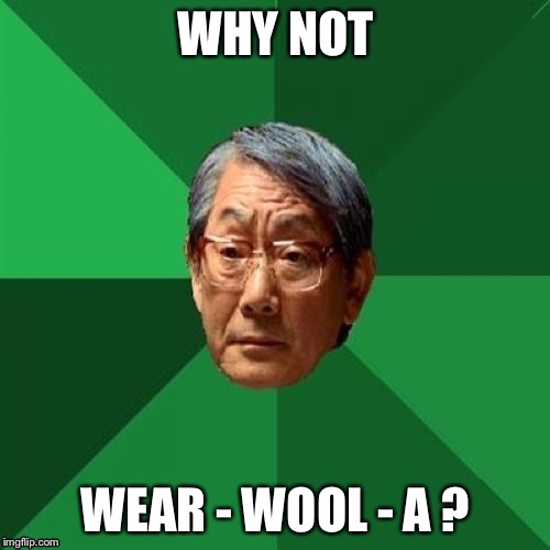 WHY NOT WEAR - WOOL - A ? | made w/ Imgflip meme maker