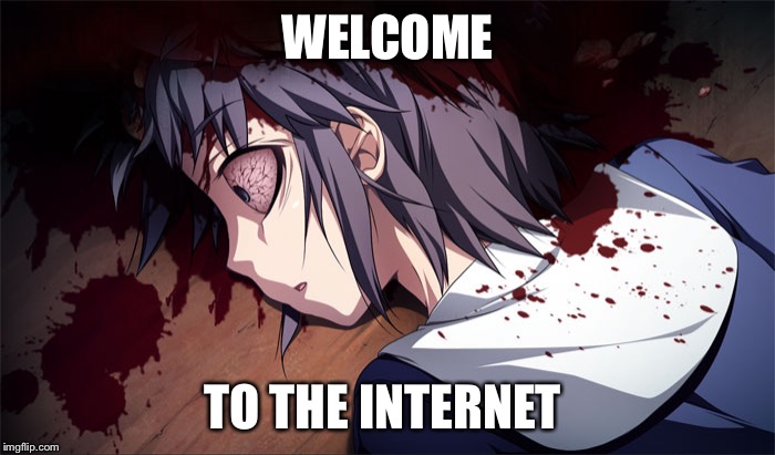 Cyberviolence | WELCOME; TO THE INTERNET | image tagged in cyberviolence,brutal | made w/ Imgflip meme maker