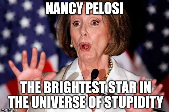 pelosi anti science  | NANCY PELOSI; THE BRIGHTEST STAR IN THE UNIVERSE OF STUPIDITY | image tagged in pelosi anti science | made w/ Imgflip meme maker