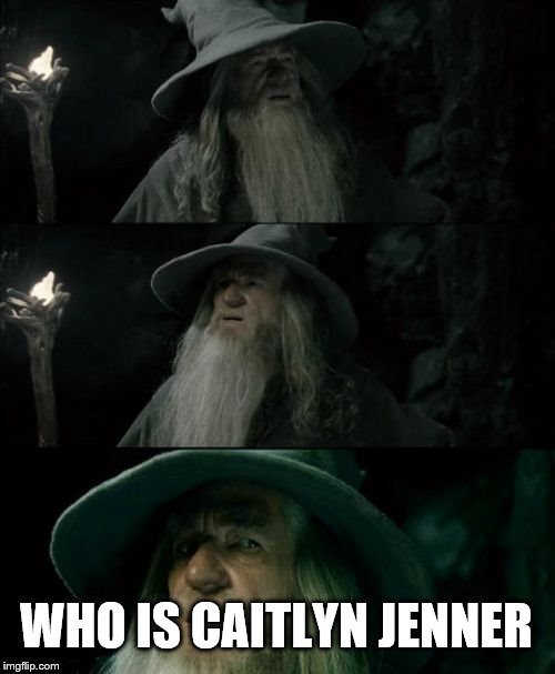 Confused Gandalf Meme | WHO IS CAITLYN JENNER | image tagged in memes,confused gandalf | made w/ Imgflip meme maker