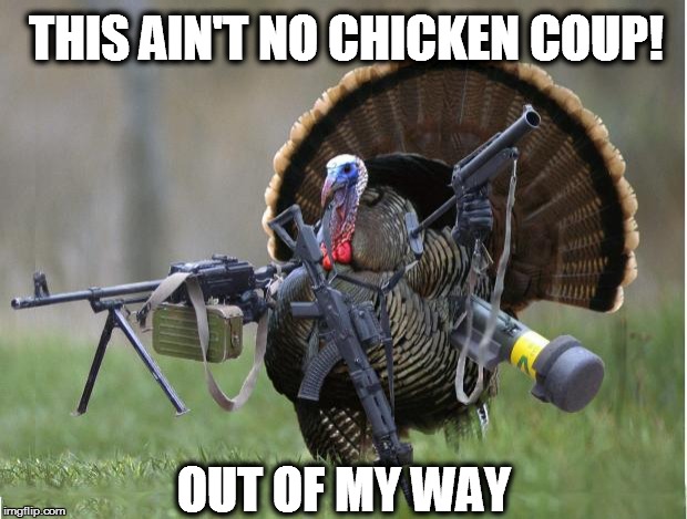 turkey | THIS AIN'T NO CHICKEN COUP! OUT OF MY WAY | image tagged in turkey | made w/ Imgflip meme maker