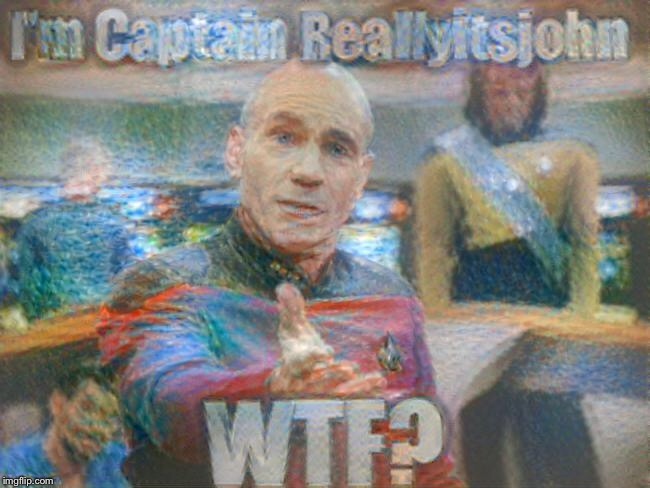 One of the first "Impressionist" memes, this one is of Reallyitsjohn's Great Grandfather done by artist Pierre-Auguste Renoir. | . | image tagged in picard wtf,memes,star trek,funny,evilmandoevil | made w/ Imgflip meme maker