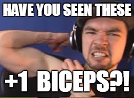 +1 Biceps | HAVE YOU SEEN THESE; +1  BICEPS?! | image tagged in 1 biceps | made w/ Imgflip meme maker