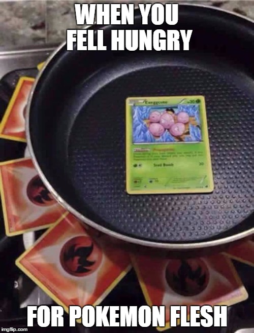 pokémon cooking | WHEN YOU FELL HUNGRY; FOR POKEMON FLESH | image tagged in pokmon cooking | made w/ Imgflip meme maker