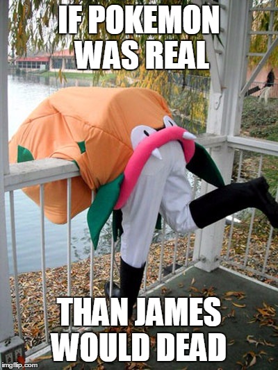If Pokemon was Real | IF POKEMON WAS REAL; THAN JAMES WOULD DEAD | image tagged in if pokemon was real | made w/ Imgflip meme maker