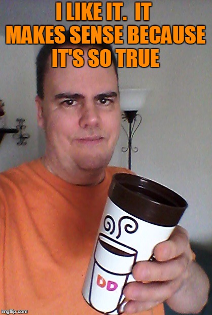 cheers | I LIKE IT.  IT MAKES SENSE BECAUSE IT'S SO TRUE | image tagged in cheers | made w/ Imgflip meme maker