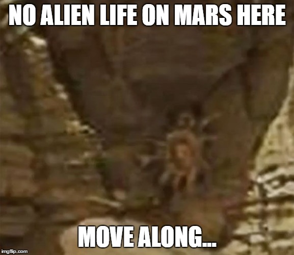 NO ALIEN LIFE ON MARS HERE MOVE ALONG... | image tagged in mars crab | made w/ Imgflip meme maker