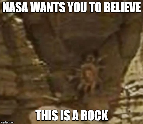 Mars Crab | NASA WANTS YOU TO BELIEVE; THIS IS A ROCK | image tagged in mars crab | made w/ Imgflip meme maker