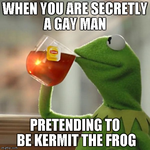 But That's None Of My Business | WHEN YOU ARE SECRETLY A GAY MAN; PRETENDING TO BE KERMIT THE FROG | image tagged in memes,but thats none of my business,kermit the frog | made w/ Imgflip meme maker