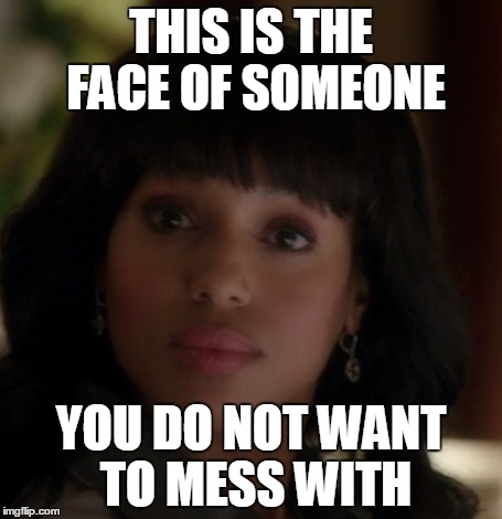Olivia is not dealing with your bull | THIS IS THE FACE OF SOMEONE; YOU DO NOT WANT TO MESS WITH | image tagged in olivia pope,scandal | made w/ Imgflip meme maker