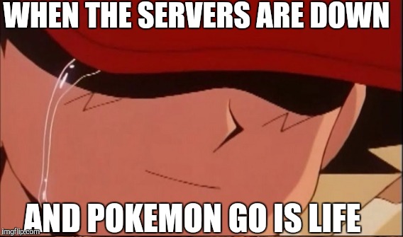 WHEN THE SERVERS ARE DOWN; AND POKEMON GO IS LIFE | image tagged in pokemon go | made w/ Imgflip meme maker