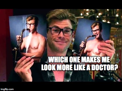 WHICH ONE MAKES ME LOOK MORE LIKE A DOCTOR? | image tagged in ghostbusters | made w/ Imgflip meme maker