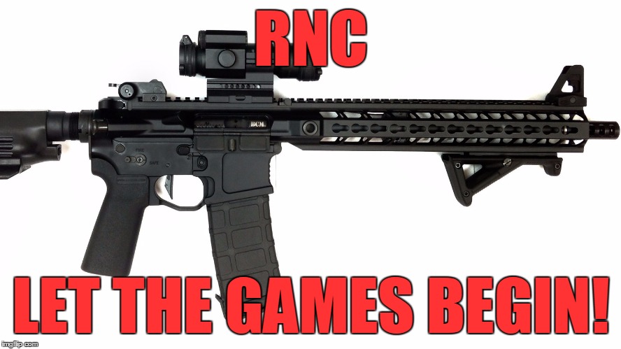 Celebrating the Second Amendment! | RNC; LET THE GAMES BEGIN! | image tagged in republicans,convention,guns,constitution,trump 2016,mike pence | made w/ Imgflip meme maker