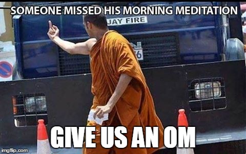 The Buddha's Finger | GIVE US AN OM | image tagged in tag | made w/ Imgflip meme maker