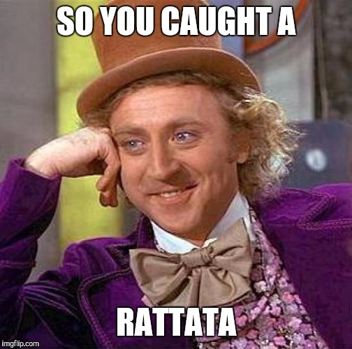 Creepy Condescending Wonka Meme | SO YOU CAUGHT A; RATTATA | image tagged in memes,creepy condescending wonka | made w/ Imgflip meme maker