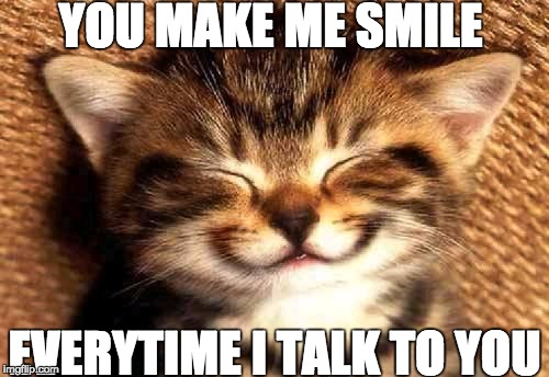 you make me happy | YOU MAKE ME SMILE; EVERYTIME I TALK TO YOU | image tagged in you make me happy | made w/ Imgflip meme maker