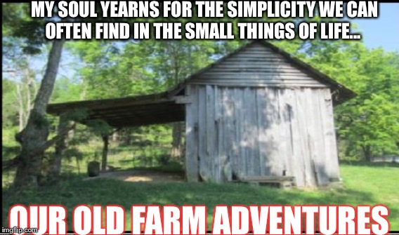 MY SOUL YEARNS FOR THE SIMPLICITY WE CAN OFTEN FIND IN THE SMALL THINGS OF LIFE... OUR OLD FARM ADVENTURES | made w/ Imgflip meme maker