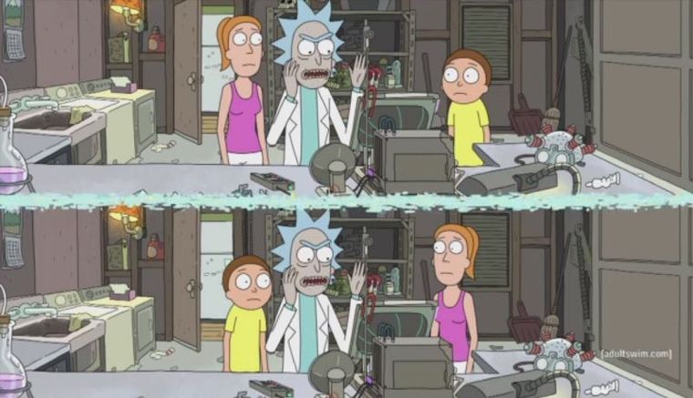 High Quality Rick and morty 2 dots Blank Meme Template