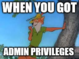 WHEN YOU GOT; ADMIN PRIVILEGES | image tagged in the admin | made w/ Imgflip meme maker
