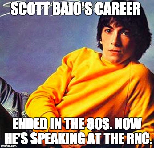 SCOTT BAIO'S CAREER; ENDED IN THE 80S. NOW HE'S SPEAKING AT THE RNC. | made w/ Imgflip meme maker